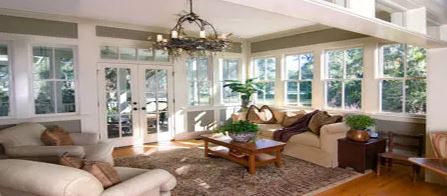 Living room with lots of windows and natural light