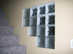 custom glass block for stairwell