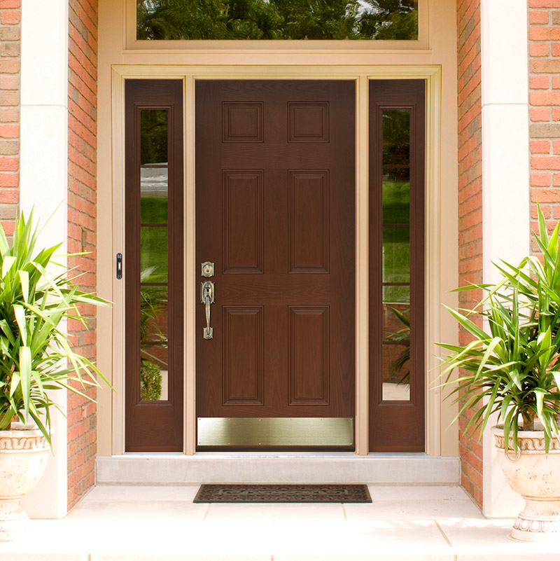 Dark Brown Heritage Fiberglass Entry Door