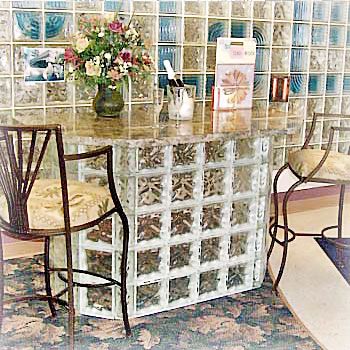 custom glass block bar display
