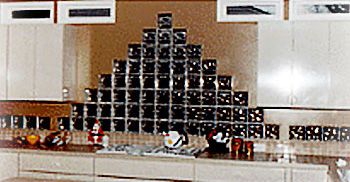 Custom Glass block installation in kitchen